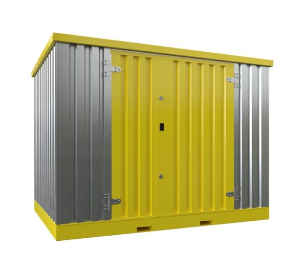 Solhma 9'x7' KDC+ Heavy Duty Metal Chemical Storage Container - Galvanised/Yellow