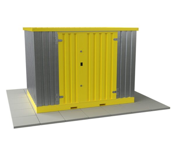 Solhma 9'x7' KDC+ Heavy Duty Metal Chemical Storage Container - Galvanised/Yellow - Image 3