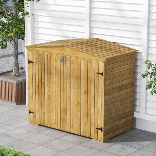 Living and Home 4'x2' Spruce Wood Garden Tool Equipment Storage Shed