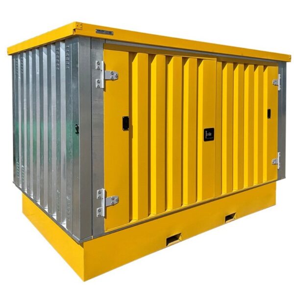 Solhma 9.5'x5.5' KDC+ IBC Heavy Duty Metal Chemical Storage Container - Galvanised/Yellow - Image 5