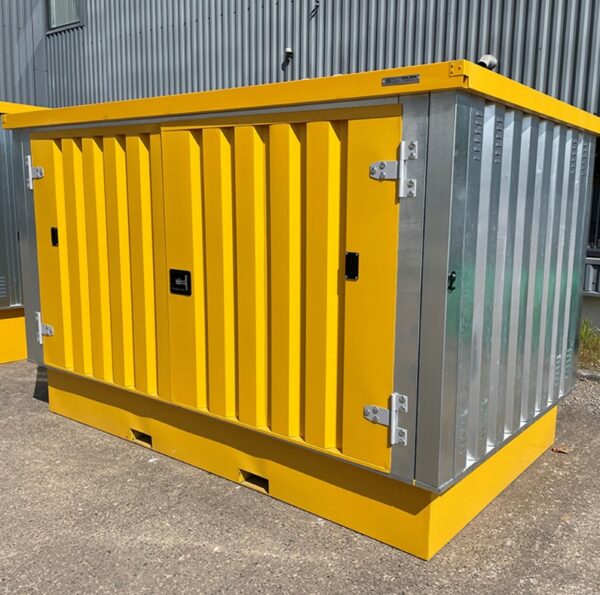 Solhma 9.5'x5.5' KDC+ IBC Heavy Duty Metal Chemical Storage Container - Galvanised/Yellow