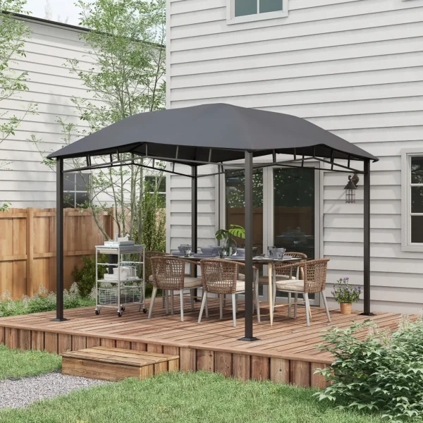 OutSunny 10’x10' Metal Garden Gazebo Pavilion - Grey