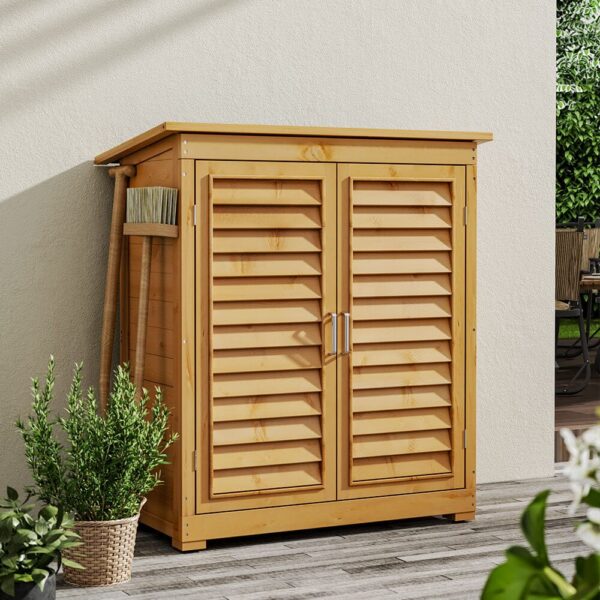 Living and Home 3'x1.5' Outdoor Solid Wood Utility Storage Cabinet - Image 10