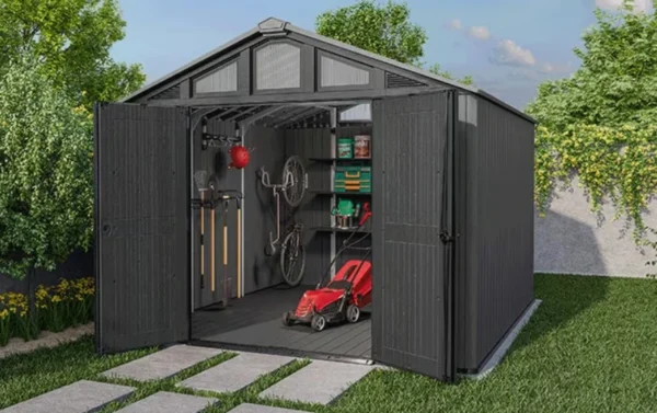 Keter 10'x11.5' Stronghold Heavy Duty Plastic Shed - Grey - Image 10