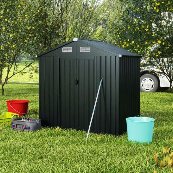 Pro-Tect 6x4 Metal Shed with Air Vents - Dark Grey - Image 3