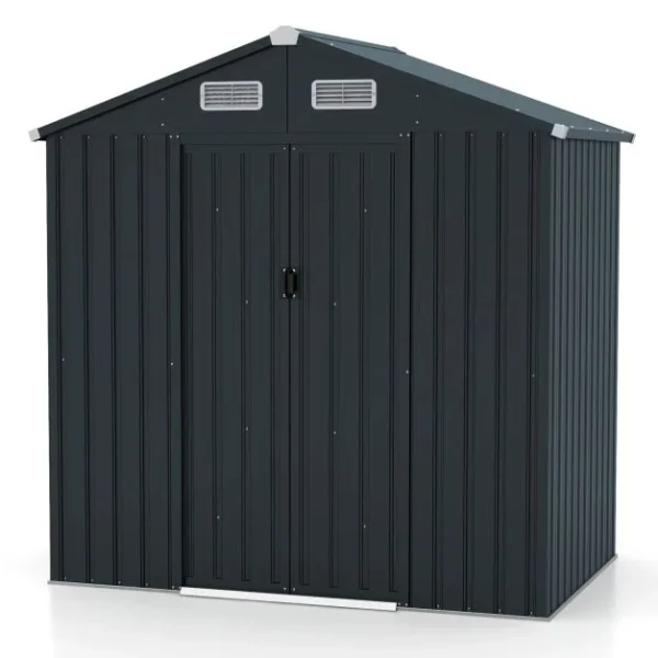 Pro-Tect 6x4 Metal Shed with Air Vents - Dark Grey