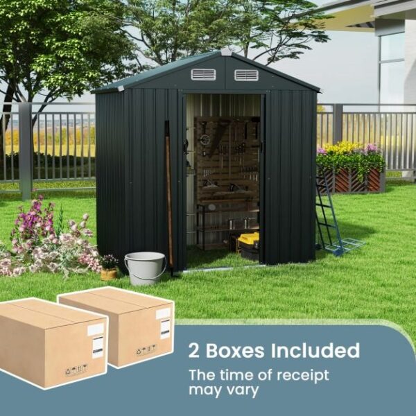 Pro-Tect 6x4 Metal Shed with Air Vents - Dark Grey - Image 10