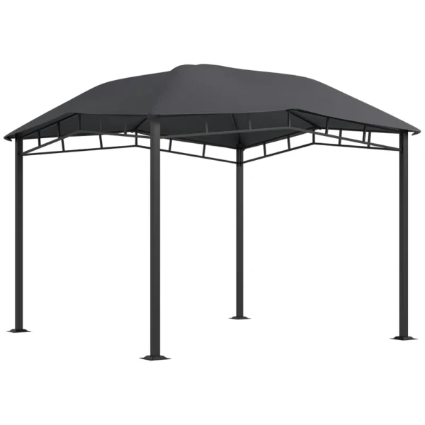 OutSunny 10’x10' Metal Garden Gazebo Pavilion - Grey - Image 4