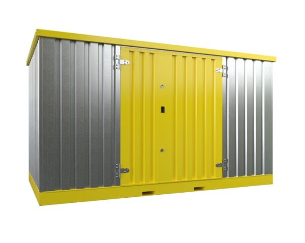 Solhma 12'x7' KDC+ Heavy Duty Metal Chemical Storage Container - Galvanised/Yellow