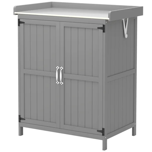 Outsunny 2' x 1.5' Compact Wooden Storage Unit - Grey