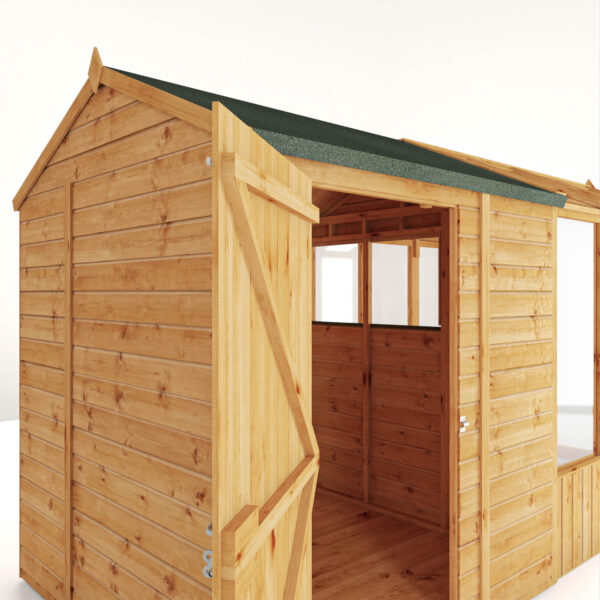 Mercia 14'x6' Woodsman Timber Apex Styrene Combi Greenhouse - Image 2