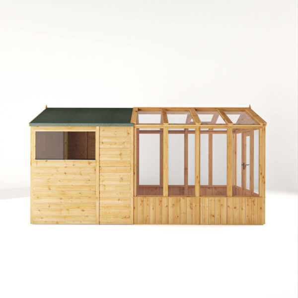 Mercia 14'x6' Woodsman Timber Apex Styrene Combi Greenhouse - Image 4