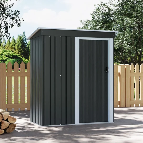 Living and Home New Edition 5x3 Metal Pent Shed - Charcoal Black (Coming Soon) - Image 4