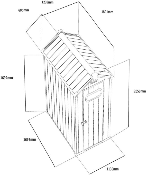 Pro-Tect 4'x6' Grand Outdoor Apex Garden Plastic Shed - Image 10