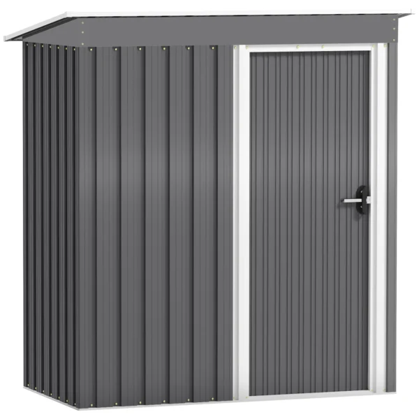 Outsunny 5'x3' Metal Storage Shed - Light Grey - Image 3