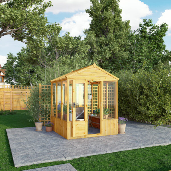 Mercia 6'x6' Woodsman Timber Apex Styrene Greenhouse - Image 9