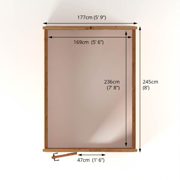 Mercia 8'x6' Woodsman Timber Apex Styrene Greenhouse - Image 11