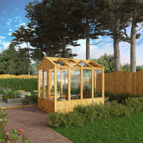 Mercia 8'x6' Woodsman Timber Apex Glass Greenhouse - Image 7