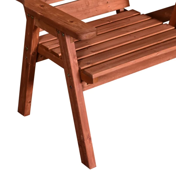 Outsunny Fir Wood Convertible 2 to 3 Seater Timber Garden Bench - Image 7