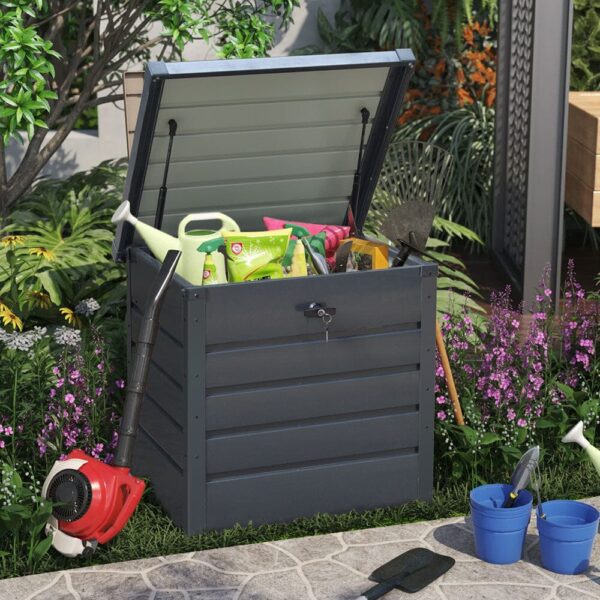 Living and Home Lockable 200 Litre Small Metal Storage Box - Grey (Coming Soon) - Image 7