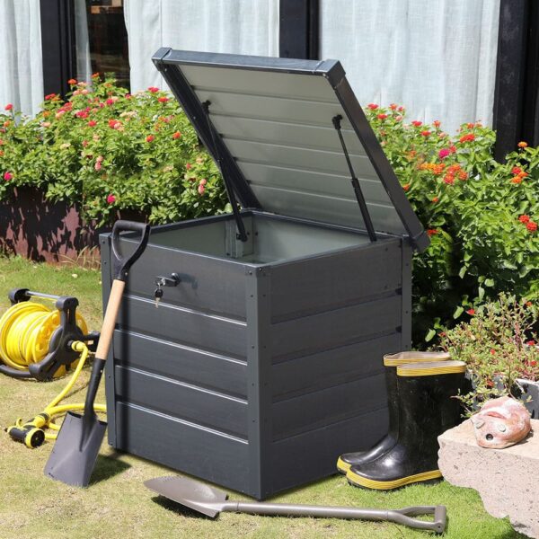 Living and Home Lockable 200 Litre Small Metal Storage Box - Grey (Coming Soon) - Image 9