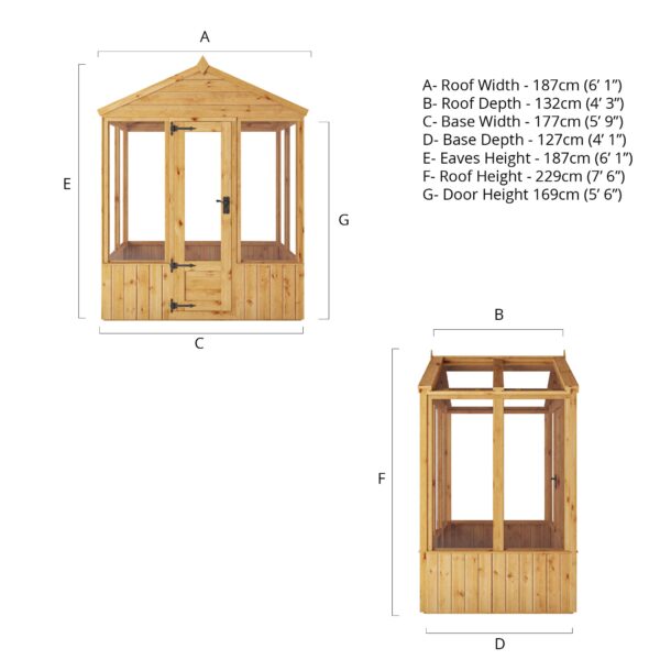 Mercia 6'x4' Woodsman Timber Apex Styrene Greenhouse - Image 14