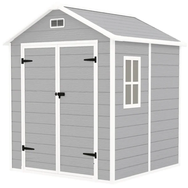 Outsunny 6'x5' Plastic Garden Storage Shed - Light Grey