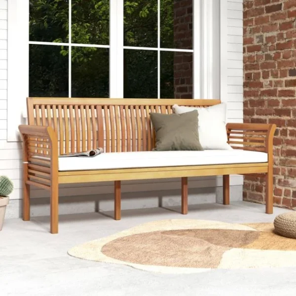 Pro-Tect Wooden 3-Person Porch Bench with High Backrest - Image 3