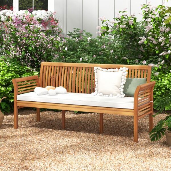 Pro-Tect Wooden 3-Person Porch Bench with High Backrest - Image 4