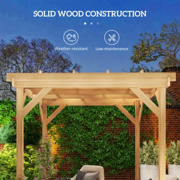 OutSunny 6.5'x6.5' Timber Pergola - Image 4