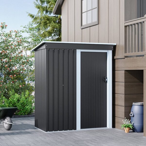 Living and Home New Edition 5x3 Metal Pent Shed - Charcoal Black (Coming Soon) - Image 7