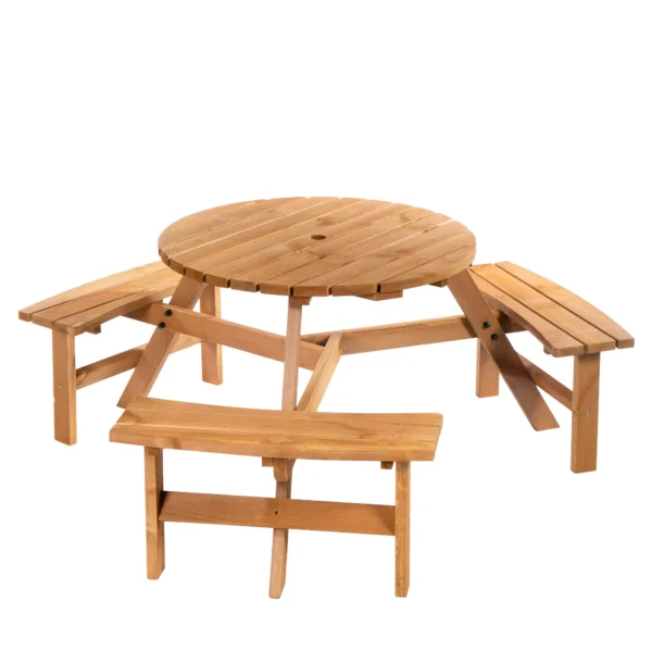 Outsunny 6 Seater Wooden Picnic Table