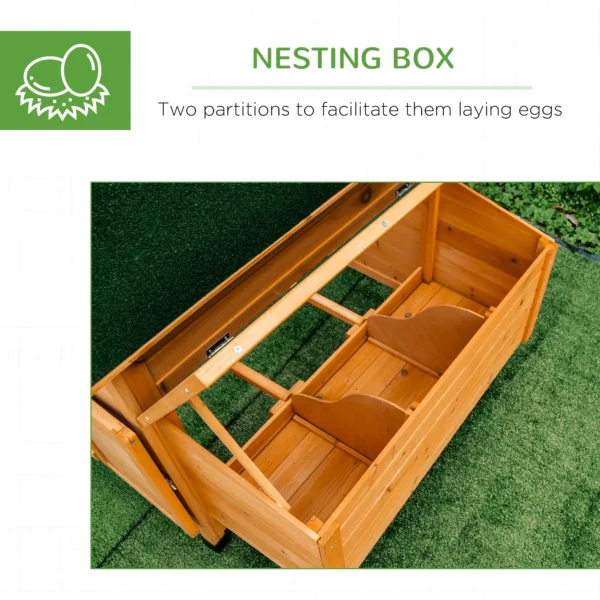 Outsunny PawHut Wooden  Chicken Coop with Nesting Boxes and Tray - Image 6