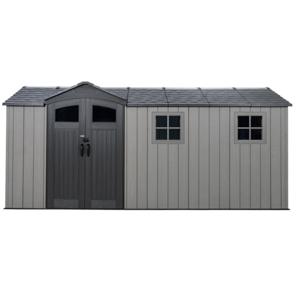 Lifetime 16.5'x7' Side Entry Heavy Duty Plastic Shed - Grey - Image 5