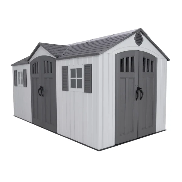 Lifetime 15×8 Vertical Cladding Heavy Duty Plastic Shed – Dual Entry - Image 6