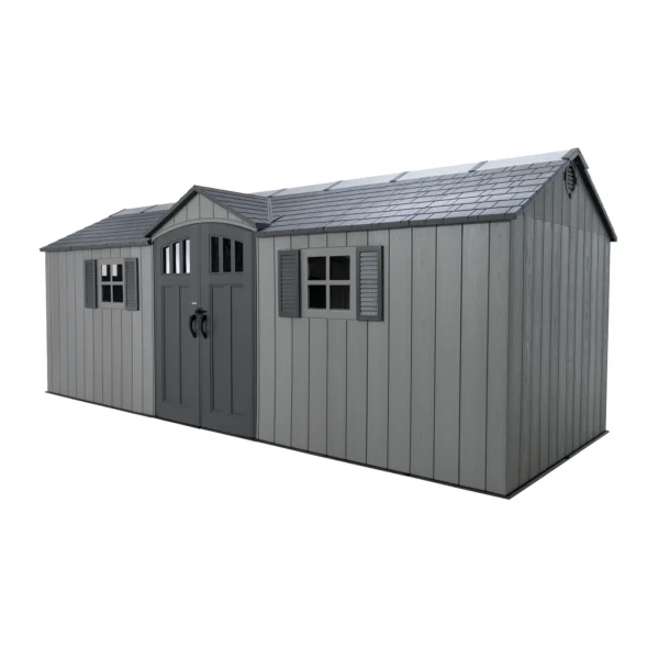 Lifetime 20×8 Dual Entry Heavy Duty Plastic Shed - Grey - Image 19