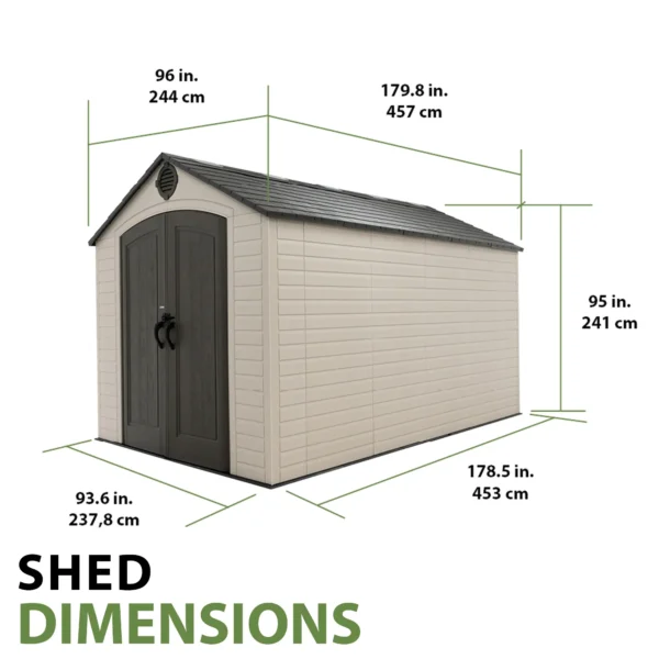 Lifetime 8x15 New Edition Heavy Duty Plastic Shed - Image 21