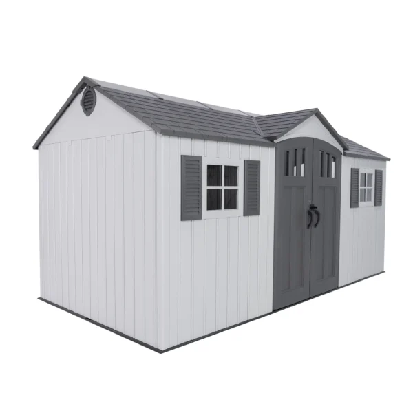 Lifetime 15×8 Vertical Cladding Heavy Duty Plastic Shed – Dual Entry - Image 11