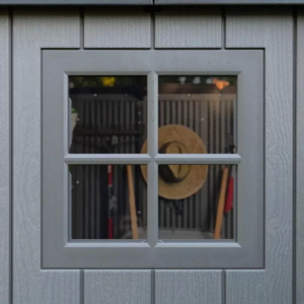 Lifetime 14x7 Heavy Duty Plastic Shed - Rough Cut Grey X - Image 8