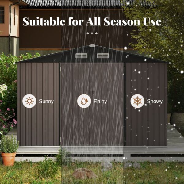 Pro-Tect 10'x14' Metal Apex Shed - Grey - Image 7