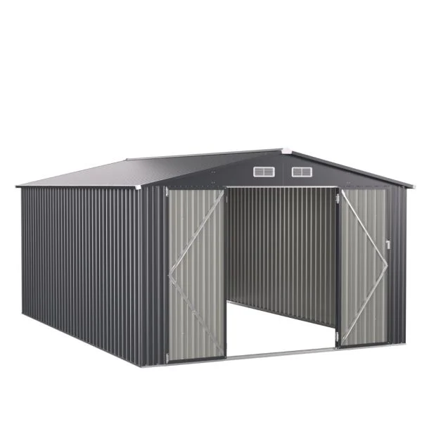 Pro-Tect 10'x14' Metal Apex Shed - Dark Grey