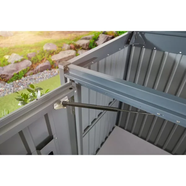 Hex Living Bromley 6.5'x3' Horizontal Heavy Duty Metal Shed - Grey - Image 4