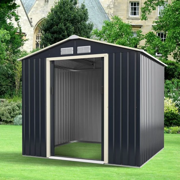 Pro-Tect 7x6 Apex Metal Shed - Grey - Image 7