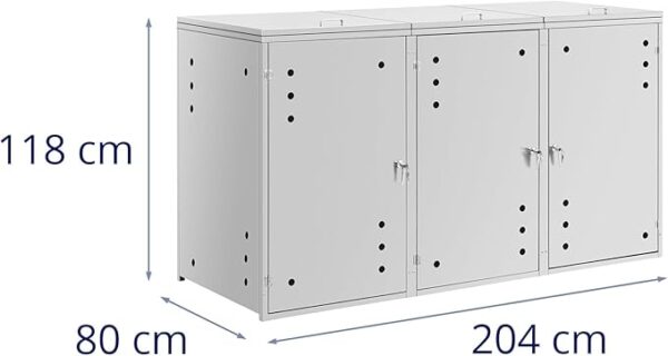 Pro-Tect Uniprodo Heavy Duty Triple Wheelie Bin Store - Image 2