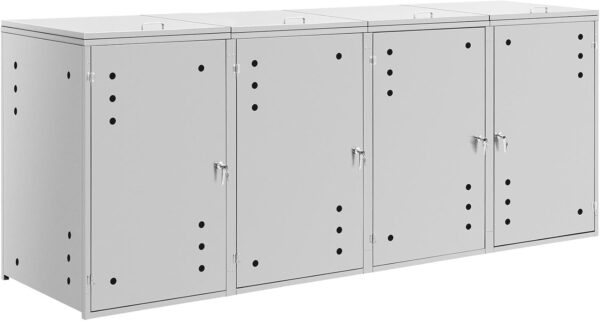 Pro-Tect Uniprodo Heavy Duty Quadruple Wheelie Bin Store - Image 3