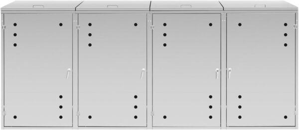 Pro-Tect Uniprodo Heavy Duty Quadruple Wheelie Bin Store - Image 4