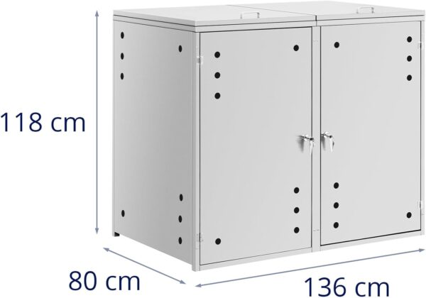 Pro-Tect Uniprodo Heavy Duty Double Wheelie Bin Store - Image 5