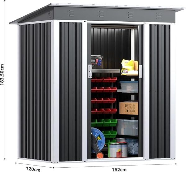 Pro-Tect 5'x4' Metal Pent Shed (Limited Edition) - Black - Image 7