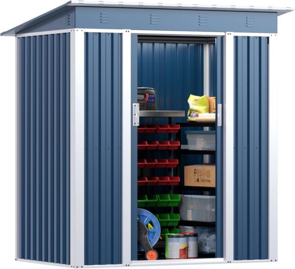 Pro-Tect 5'x4' Metal Pent Shed (Limited Edition) - Blue - Image 5