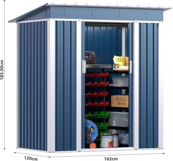 Pro-Tect 5'x4' Metal Pent Shed (Limited Edition) - Blue - Image 6